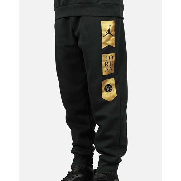 black and gold jordan sweatpants